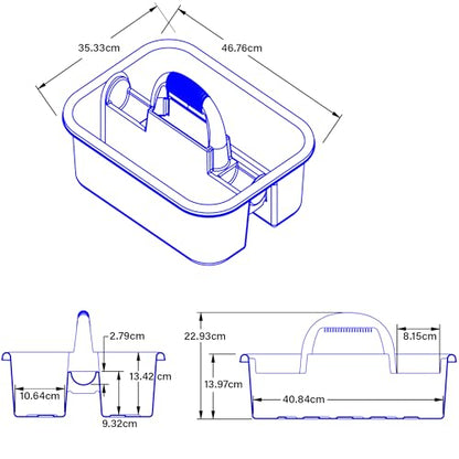 Akro-Mils 09185 Plastic Tote Tool & Supply Cleaning Caddy with Handle, (18-3/8-Inch x 13-7/8-Inch x 9-Inch), Blue (09185BLUE) - color: Blue