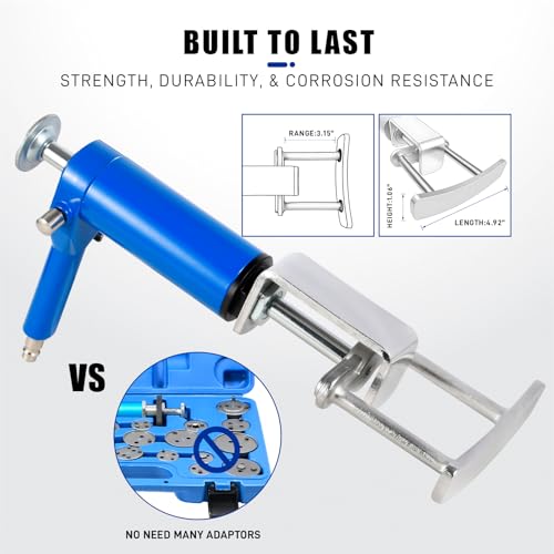 Pneumatic Dual-Piston Caliper Brake Caliper Compression Tool | Air Operated, Heavy Duty, Brake Piston Compressor, Easy Brake Pad Replacement