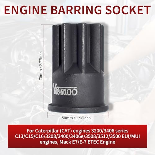3PCS J-42083 Automatic Timing Pin + 9U-7227 Injector Height Adjustment Gauge Tool + J-38587-A Engine Barring Socket, Compatible with Caterpillar 3406E C-15 C-16 - size: 3pcs