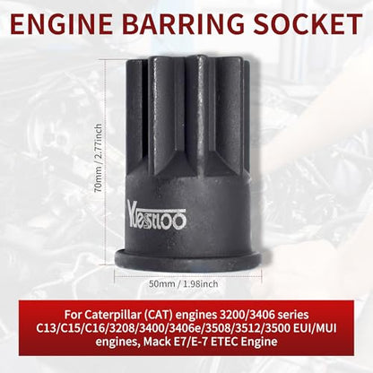 3PCS J-42083 Automatic Timing Pin + 9U-7227 Injector Height Adjustment Gauge Tool + J-38587-A Engine Barring Socket, Compatible with Caterpillar 3406E C-15 C-16 - size: 3pcs