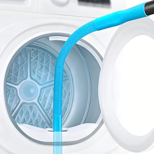 Upgraded Dryer Lint Vent Cleaner Kit: Flexible Vacuum Hose Attachment for Lint Removal |Universal Vacuums Deep Cleaning Brush for Clogged Ducts - color: Blue