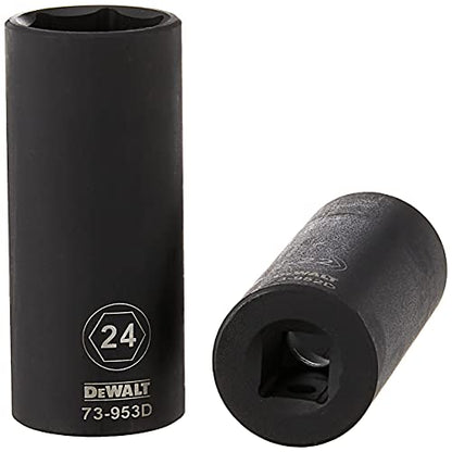 DEWALT DWMT74737 Tough Box 7PC mm 1/2 Deep Drive Impact Socket Set (Pack of 2) - size: One Size (Pack of 2), style: Metric