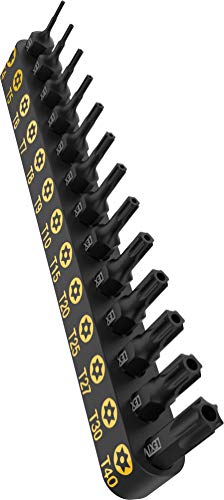 LEXIVON 13-Piece Tamper Resistant Star Bits, Premium S2 Alloy Steel, T4 - T40 | Impact Grade Security Torx Bit Set, 1/4-inch Hex Shank (LX-301)