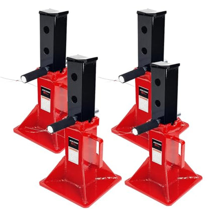 Stark USA 22-Ton Automotive Jack Stands for Garages, Repair Shops, and DIY, Pin Style, V-Shaped Saddle, 44,000 LBS Adjustable Height, 4-Pieces Set