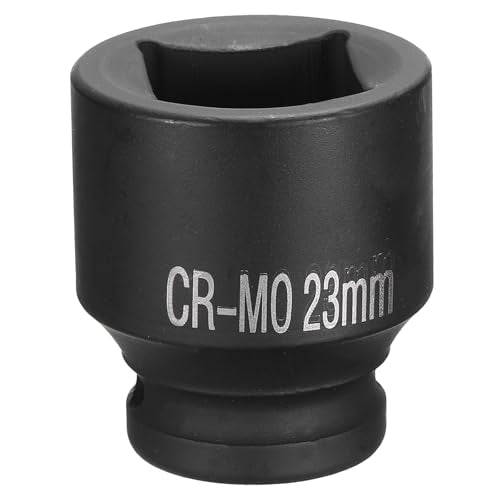 HARFINGTON 4 Point Square Socket 1/2" Drive 23mm Metric Square Impact Socket CR-MO Blackening Standard Wheel Sockets Pneumatic Socket Tool for Auto Repair Mechanical Maintenance Home Use - size: 23mm