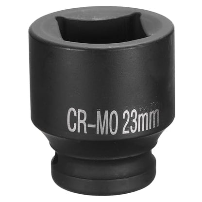 HARFINGTON 4 Point Square Socket 1/2" Drive 23mm Metric Square Impact Socket CR-MO Blackening Standard Wheel Sockets Pneumatic Socket Tool for Auto Repair Mechanical Maintenance Home Use - size: 23mm