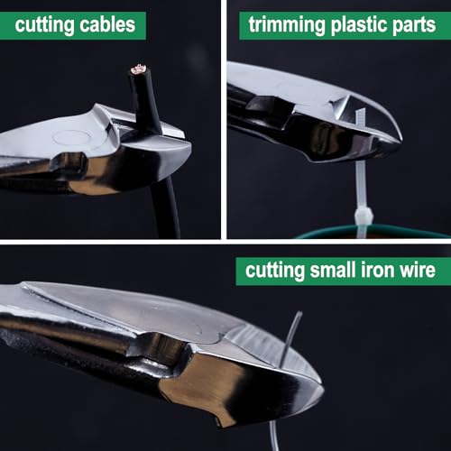 Large Head Diagonal Chrome Pliers 7-Inch Diagonal Cutting Pliers | Multi-Purpose Pliers with Angled Head Heavy Duty Cutting Pliers for Cutting Most Hardened Wire and Electrical Work - style: Large Head Diagonal Chrome Pliers