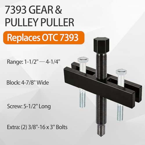 Bonbo 522 Large Gear Puller + 7393 Gear & Pulley Puller + 8056 Shaft Protector Set, 3-in-1 Master Removal Tool Kit for Timing Gears, Fan Pulleys & Harmonic Balancers, 8-Piece Heavy Duty Set