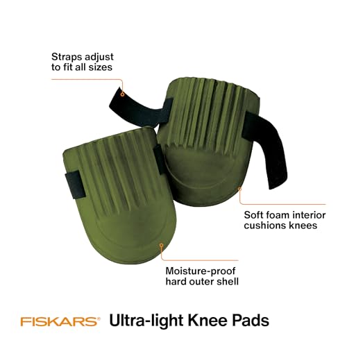 Fiskars Lightweight & Durable Knee Pads for Gardening and Housework - with Comfortable Padded Foam Cushioning - size: 1PacK