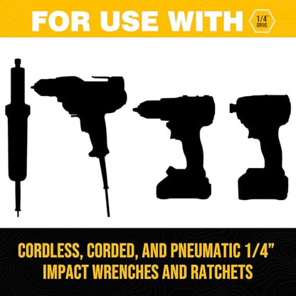 TGFTGF Impact Hex Head Allen Wrench Drill Bit Set, 24PCS, 4-inch (Metric & SAE), Premium S2 Steel 1/4" Hex-Shank Hex Bit Set, CNC Machined Magnetic Screwdriver Bit Set, Storage Box, Automotive Home - color: Yellow/Red, size: 4" 24PCS (Metric&SAE)