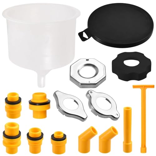 15-Piece No-Spill Coolant Funnel Kit with Adapters and Extensions, Universal Radiator Burping Funnel, Fitment for Automotive Cooling System, Used for Most Vehicles