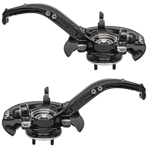 Detroit Axle - 2.4L Front Knuckles Tie Rods for 2003-2007 Honda Accord 2004 2005 2006 Steering Knuckles and Wheel Bearing Hub Assembly Outer Tie Rod Ends Replacement [Manual Transmission] - size: 4SU48821/Kit