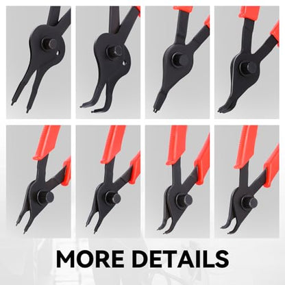 Auto Dynasty 10PCS Snap Ring Pliers Set, Heavy Duty Internal & External Retaining Ring Circlip Pliers with Bent Straight Pliers, Hook and Pick, Automotive Removal Tool All in One Storage Case - style: 11pc Multi Plier
