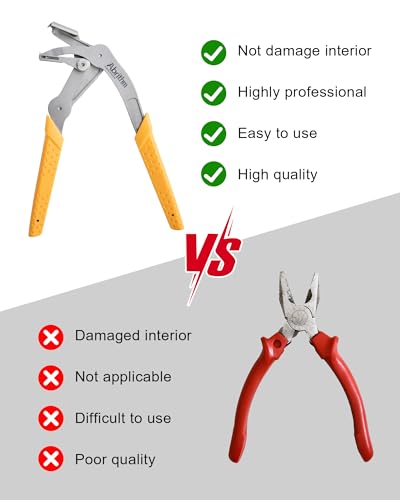 Car Clip Pliers, Panel Clip Removal Pliers, Professional Plastic Fastener Removal Tool for Removing Automotive Fasteners Clips Without Damage Orange - color: Orange