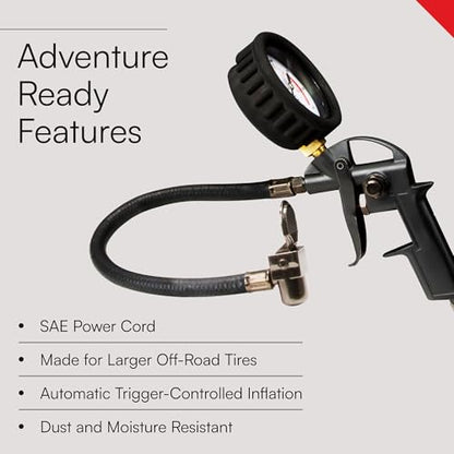 VIAIR 400P-A EF Enhanced Flow - 40145 Automatic Tire Inflator Portable Offroad Air Compressor for Truck & SUV | 12V On/Off Road Tire Pump Air Compressor | 150 PSI (SAE, Alligator Clips) - style: Enhanced Flow Portable