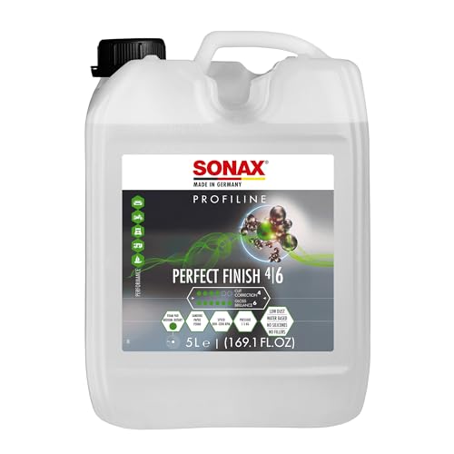 SONAX Perfect Finish 5L | Scratch and Swirl Remover Polish | Machine Compound | Paint Correction Polish | High Gloss | Black Paint Polish | No Fillers Paint Correction | 224500 - size: 169.1 fl. oz.