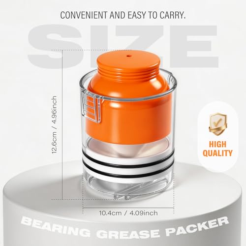 Enmja Premium Wheel Bearing Packer Kit - Handy Bearing Grease Packer Tool with Clear Tube, Effortlessly Flushes Old Grease & Repacks Wheel Bearings for Cars Trucks Trailers ATVs up to 3.5" OD