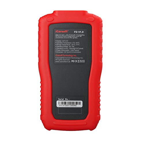 Auto Diagnostic Scanner iCarsoft FD V1.0 for Ford/Holden, ABS, SRS, Oil Service Reset ect (Red) - style: for Ford/Holden