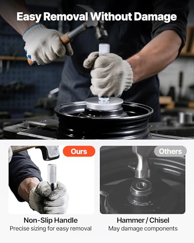 VEVOR 10 Pcs Bushing Bearing Race and Seal Driver Set with 9 Bushings and Handle Shaft, Bushing Driver Tool Set, Heavy Duty Aluminum Alloy Removal Puller Installation Tool Kit - size: 10pcs