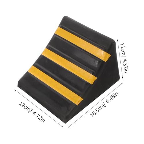 Portable Heavy Duty Rubber Wheel Chock Set for Cars and Trailers Anti-Skid Tire Stopper Non-Slip Design for Uphill Parking and RV Stabilization