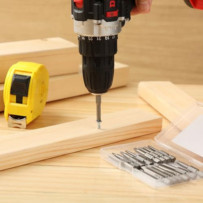 Bates- Screwdriver Bits Set, 2 Inch, 15 pcs, 1/4 Hex, S2 Steel, Triangle Slotted Phillips Magnetic Drill Bit Set