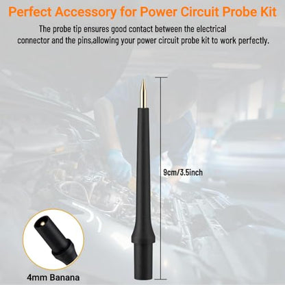 2 Pack Probe Tips 4Mm Banana Jack 3 Probe Accessories for Circuit Probe Kit | Compatible with Autel & other automotive circuit testers, for vehicle electrical system diagnosis