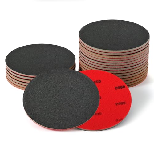 MAXMAN 18pcs Foam Sanding Pads, 5 Inch Bowling Sanding Pads, 400 Grit Sanding Sponge Set, Reusable Wet Dry Sandpaper Block for Random Orbital Sander, Wood, Metal, Auto Polishing & Curved Surfaces - size: 5 inch, style: 400 Grit