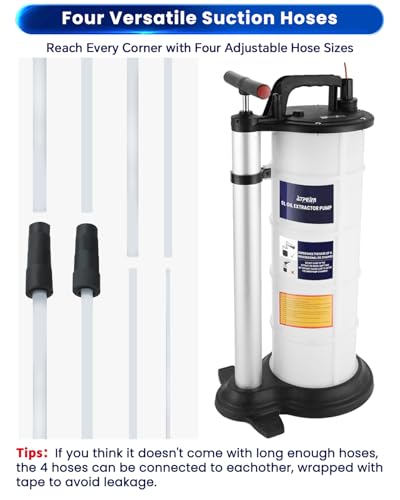 ATPEAM Oil Changer Vacuum Fluid Extractor | Manual Engine Oil Extractor Oil Changer Vacuum Fluid Extractor Pump Tank Remover (9L)