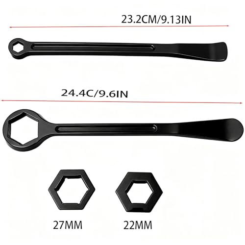 Motorcycle Tire Spoons,10/13/22/27/32(0.39''/0.51''/0.87''/1.06''/1.26'')Tire Iron Lever Tool Spoon Wrench Set Motorcycle Tire Change Kit Compatible with Pit/Dirt/MX Motorcycles XC SX(Black) - color: Black