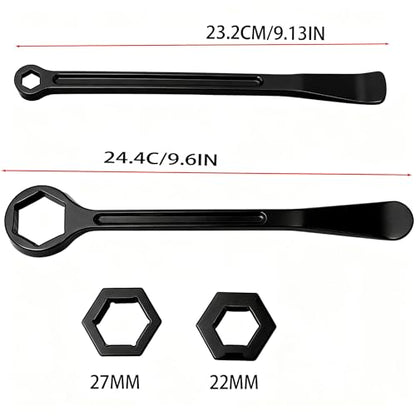 Motorcycle Tire Spoons,10/13/22/27/32(0.39''/0.51''/0.87''/1.06''/1.26'')Tire Iron Lever Tool Spoon Wrench Set Motorcycle Tire Change Kit Compatible with Pit/Dirt/MX Motorcycles XC SX(Black) - color: Black
