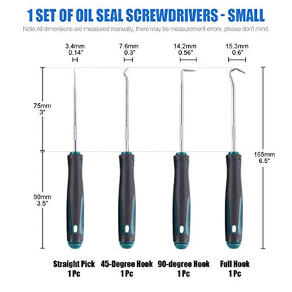 Glarks 10 In 1 Heavy Duty Hook and Pick Set, 9Pcs Precision Scraper, Hook and Pick with a 19 to 69 CM Telescopic Magnetic Pickup Tool For Removing Gaskets, Springs, Oil Seals, O-rings