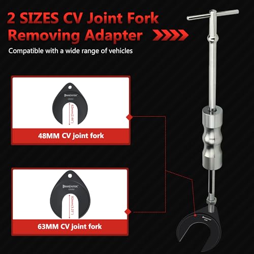 Inner CV Axle Puller Removal Tool with Slide Hammer & 48mm 63mm CV Joint Fork Adapter, Front Wheel Drive Axle Puller Slide Hammer Set (6pcs Set with eva Box) - size: 6pcs Set with eva Box