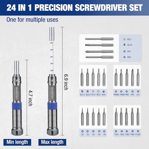 WORKPRO 24 in 1 Small Screwdriver Set with Extendable Pole