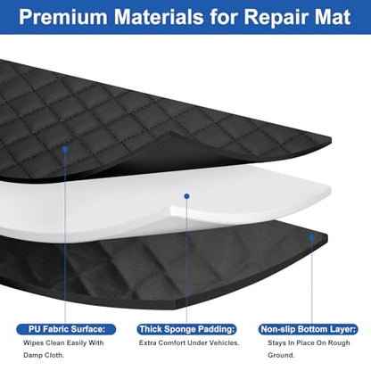 Linkstyle Magical Rolling Creeper Mat, 58×27 Inch Mechanic Creeper Mat for Under Car Repair, Foldable Garage Creeper Mat with Storage Bag, Low Clearance Automotive Work Tool