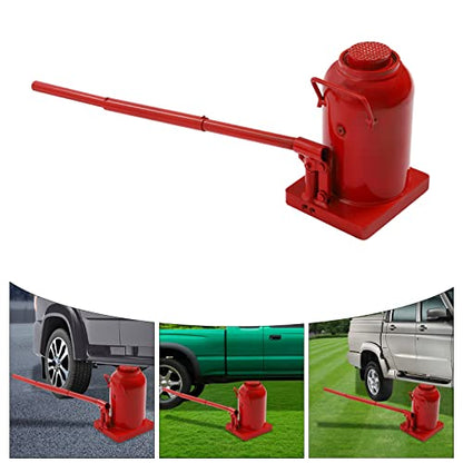 50 Ton Hydraulic Bottle Jack, 110,231lbs Red Stubby Low Profile Welded Bottle Jack with 18.5in Lifting Height, Alloy Steel Heavy Duty Bottle Jacks for Industrial Equipment - size: 50 Tons