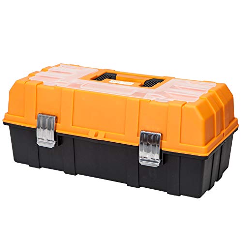 Torin 17-Inch Plastic Tool Box,3-Tiers Multi-Function Storage Portable Toolbox Organizer, Black/Orange ATRJH-3430T - style: 17 inch plastic toolbox