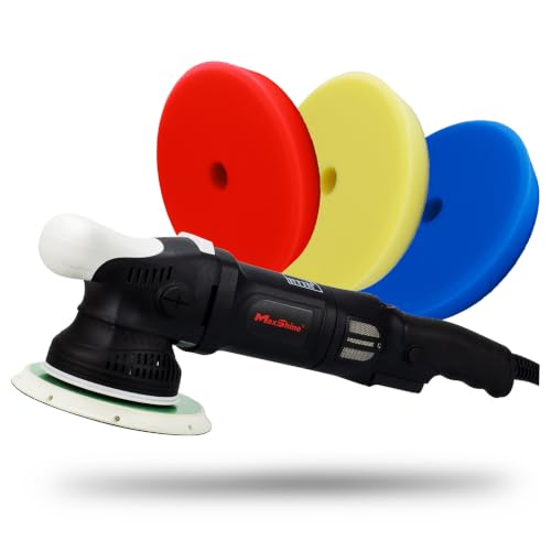 Maxshine M21 Pro Dual Action Polisher & Foam Pads Kit – 21mm Long Throw Random Orbital Buffer, 1000W Detailing Machine with 6″ Backing Plate – Car, Truck, SUV & Boat Paint Correction - color: 6" Foam Pads Kit