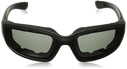 MF MotoFrames Payback Padded Motorcycle Sunglasses Black Frames - color: Black Frame/Polarized Smoke Lens