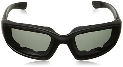 MF MotoFrames Payback Padded Motorcycle Sunglasses Black Frames - color: Black Frame/Polarized Smoke Lens