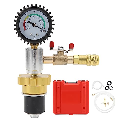 Vacuum Antifreeze Change Fill Kit for Car Van SUV Truck – Pneumatic Radiator Cooling System Coolant Refill Tool with Vacuum Gauge and Adapters
