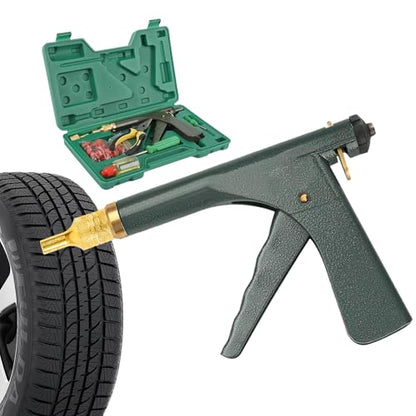 Tire Gun Plug Repair Kit Tire Gun Repair Kit Tire Plug Kit Heavy Duty Professional Car Tire Repair Kit with Plugs Tire Patch Kit Tire Puncture Repair Kit Tire Plug Repair Kit (Green)
