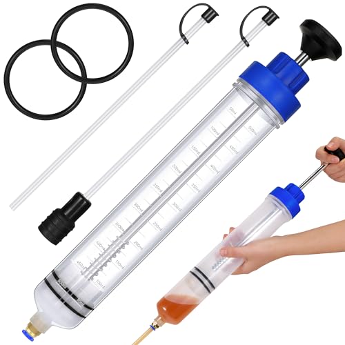 Gisafai 500cc Fluid Extractor Automotive Pump Manual Oil Extractor Pump Syringe for Gasoline Hand Cleaner for Power Steering, Hydraulic Fluid(Blue) - color: Blue, size: 500cc