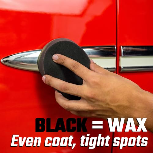 Chemical Guys Hex Hand Applicator Pad Kit, 3-Piece for Polish and Wax | Orange pad cuts and corrects, white pad polishes, black pad applies wax or sealant. Hex foam spreads evenly by hand
