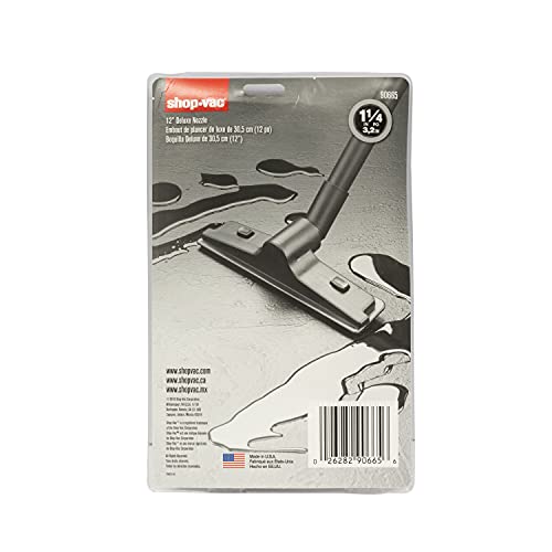 Shop-Vac 9066500 Deluxe Floor Nozzle, 12 Inch x 1.25 Inch Diameter, Includes Brush And Squeegee, Ideal For Wet and Dry Surfaces