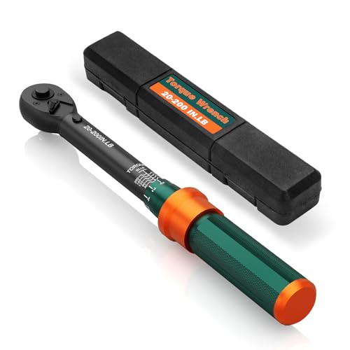 1/4" Inch Pound Torque Wrench, 20-200 In-lb, ±3% Accuracy, Click | Small Mini Bike Tool, 72-Tooth Dual-Direction Head, for Carbon Fiber Bicycle, MTB, Electronics & Precision Instrument - size: 20-200 in.lb（1/4-Inch）