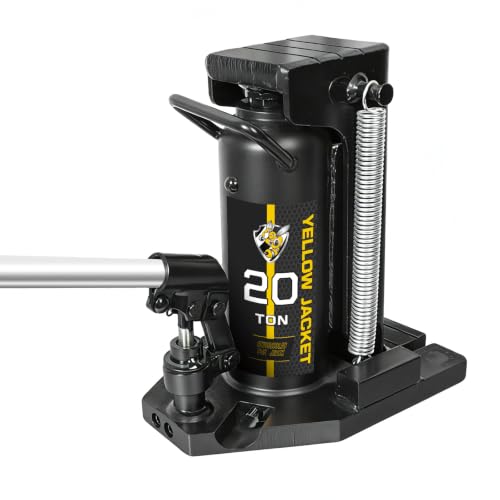 YELLOW JACKET Toe Jack, 20T/10T Low Profile Hydraulic Jack, Heavy Duty Claw Jack - size: 20 Ton Black