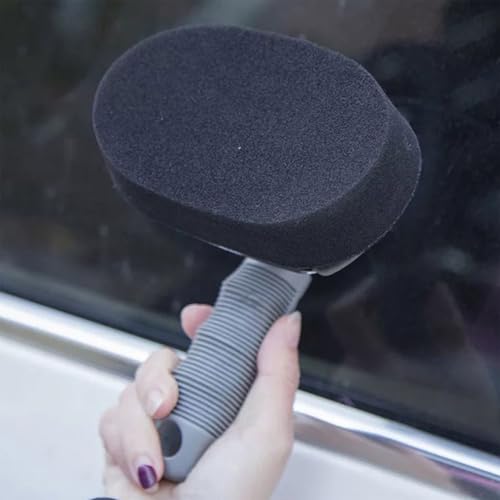 Garneck 1 Set Car Wash Brush Cleaning Tire Applicator Pad Tire Scrubber Tire Brush Polish Tire Shine Applicator Automotive Car Detailing Wheels Tire Dressing Applicator Tires Handle Sponge