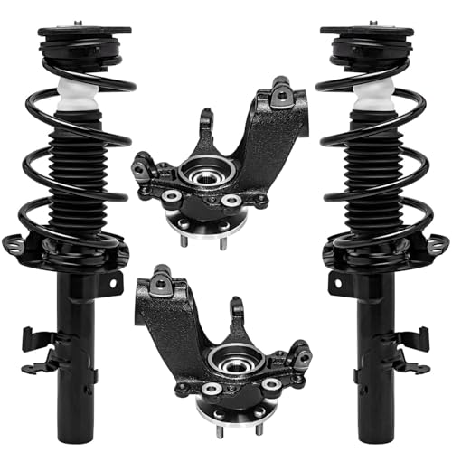 Detroit Axle - Front Steering Knuckles w/Wheel Hub Bearings Struts w/Coil Springs Replacement for 2013-2018 Ford Focus 2.0L - size: 4QU47855/ Big strut kit