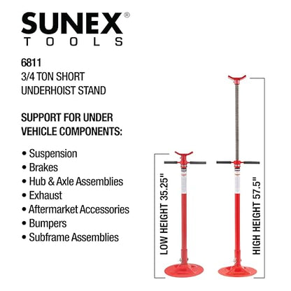 SUNEX TOOLS 6811 3/4 Ton Short Underhoist Stand - size: Short