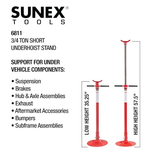 SUNEX TOOLS 6811 3/4 Ton Short Underhoist Stand - size: Short
